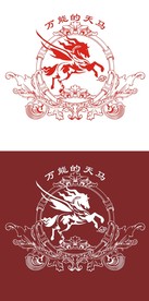 飞天马图标神话动物标识