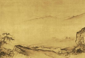 大型古典禅意意境山水背景