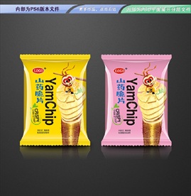 山药脆片包装 平面展开分层文件