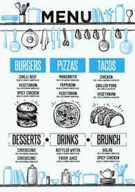 快餐西餐厅美食元素插画