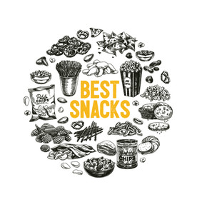 快餐西餐厅美食元素插画