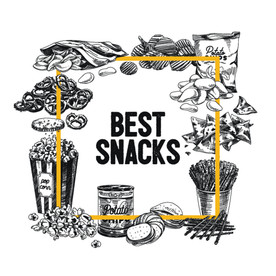 快餐西餐厅美食元素插画