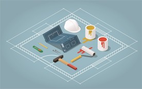 扁平化室内装修建材插画矢量素材