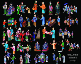 清代人物生活百态图集合