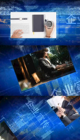 蓝色科技风企业宣传图片展示AE