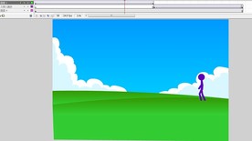 火柴人从走变成跑动画在草原5秒