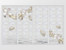 现代3d立体简约珠宝移门