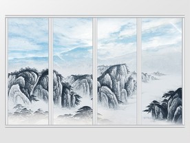 高清碧空无暇山水移门