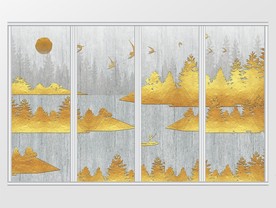 现代简约质感山水意境移门