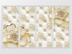 现代欧式奢华珠宝花移门