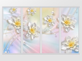梦幻珠宝立体花朵移门