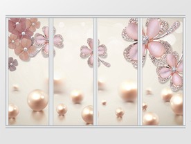 现代唯美浪漫珠宝移门