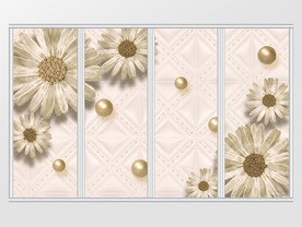 立体菊花珠宝移门