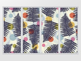 简约复古叶子移门