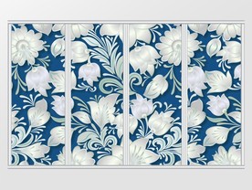 现代简约立体雕花移门