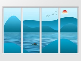 新中式水墨山水移门