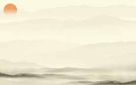 简约禅意山水背景壁画