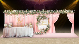 粉色婚礼签到区迎宾区