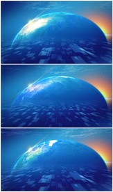 蓝绿色科技地球背景