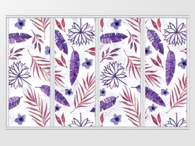 紫色叶子植物移门