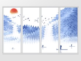 新中式山水中国风移门
