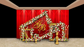 红金色婚礼迎宾区