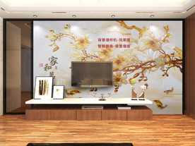 客厅电视墙效果图样机