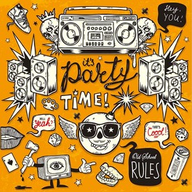摇滚派对手绘素材设计
