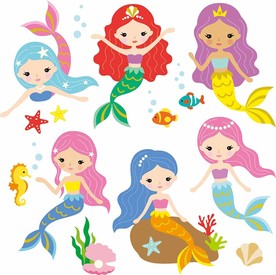 美人鱼矢量卡通素材