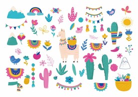 夏季矢量墙贴素材