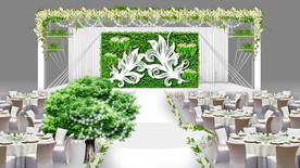 森系婚礼仪式区效果图