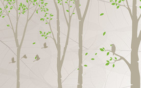 简约树木电视背景墙装饰画