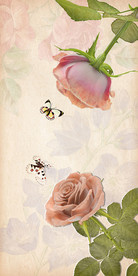 简约时尚玫瑰花卉玄关装饰画