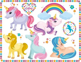 彩虹独角兽矢量贴图素材