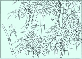 竹子线描 竹子白描 竹子素描