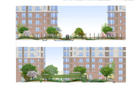 小区参与空间休憩节点木平台儿童