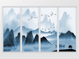 水墨山水移门