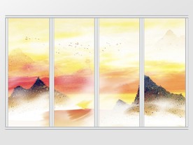 新中式水墨山水移门