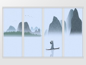 中国风水墨意境移门