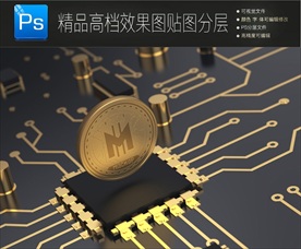 高档金币标志样机一键贴图