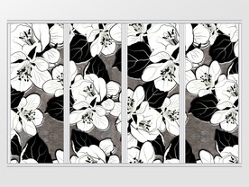 简约大理石雕花移门