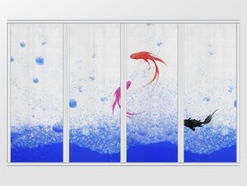 现代简约创意锦鲤移门