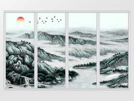 新中式青山意境移门