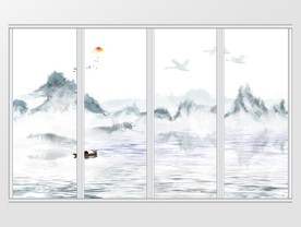 新中式水墨山水移门