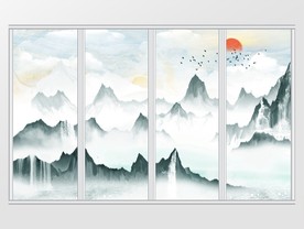 大理石纹山水移门