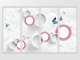 现代简约抽象圈圈移门