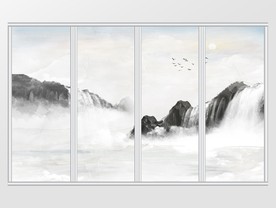 水墨山水移门