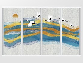 抽象山水意境移门