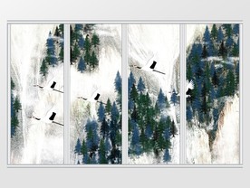 中式山水意境移门