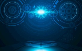 AI智能机械炫酷科技感背景矢量